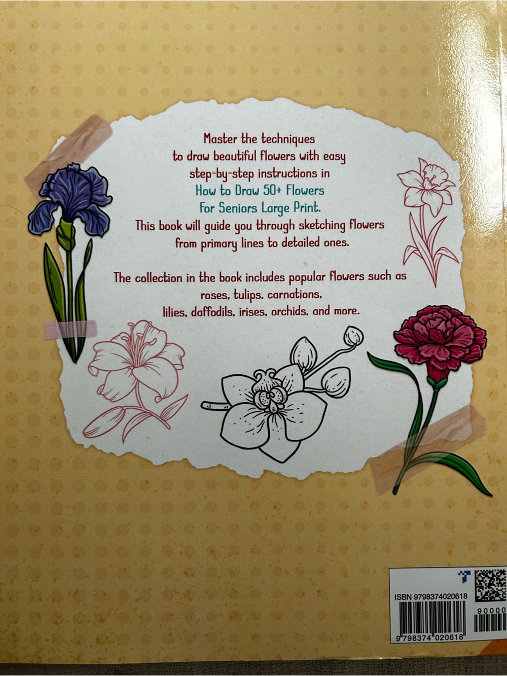 Large Print How to Draw Flowers Coloring Book - Picture 3 of 3